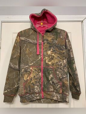 Schmidt Realtree Camo Pink Zipper Hoodie Large Jacket.          3718